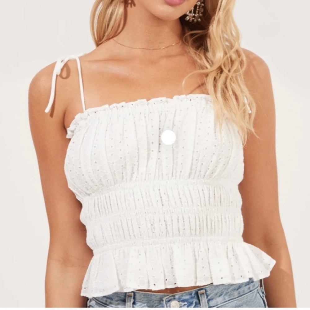 ASTR the Label Eyelet Tie Shoulder Cami